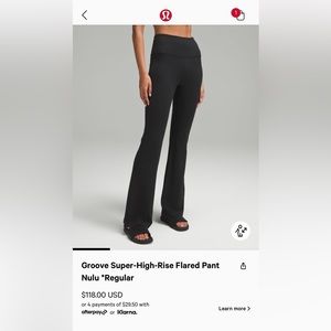 Lululemon Groove Super High Rise Flared Pant Nulu